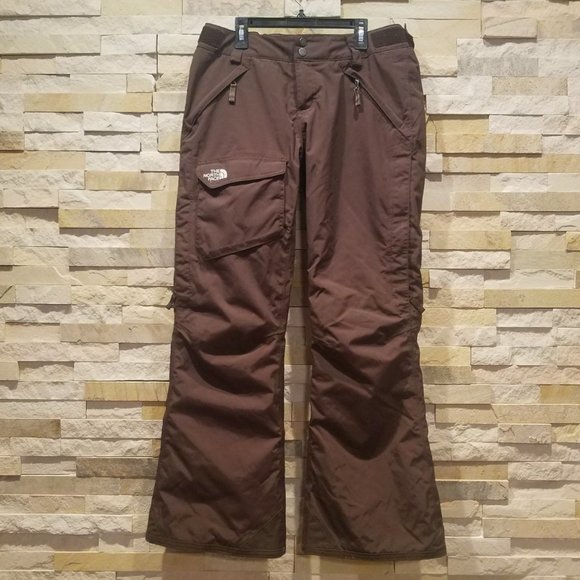 North Face Womens Small Brown Ski Snow Snowboard Winter Ladies Pants Suit Bibs S